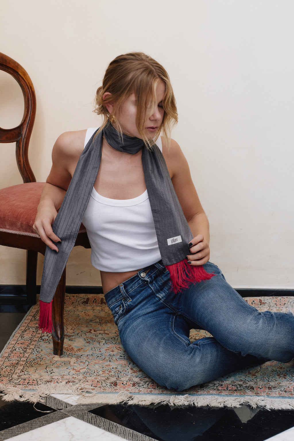 Foulard di seta - fantasia grigio