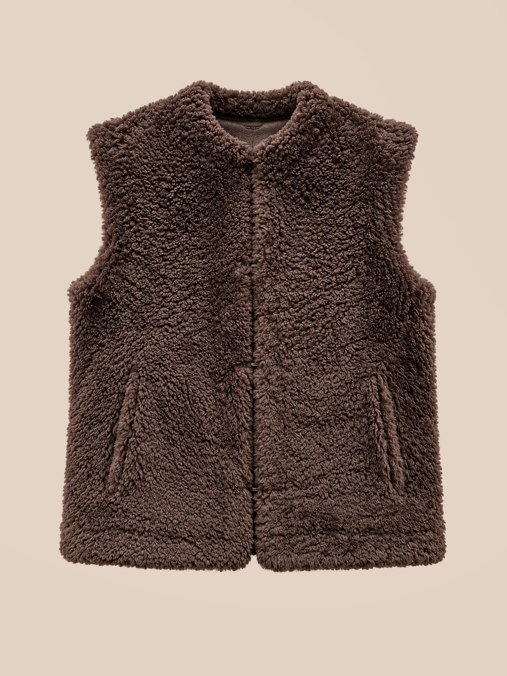 Nappa shearling gilet - Dark Brown — reversible shearling side