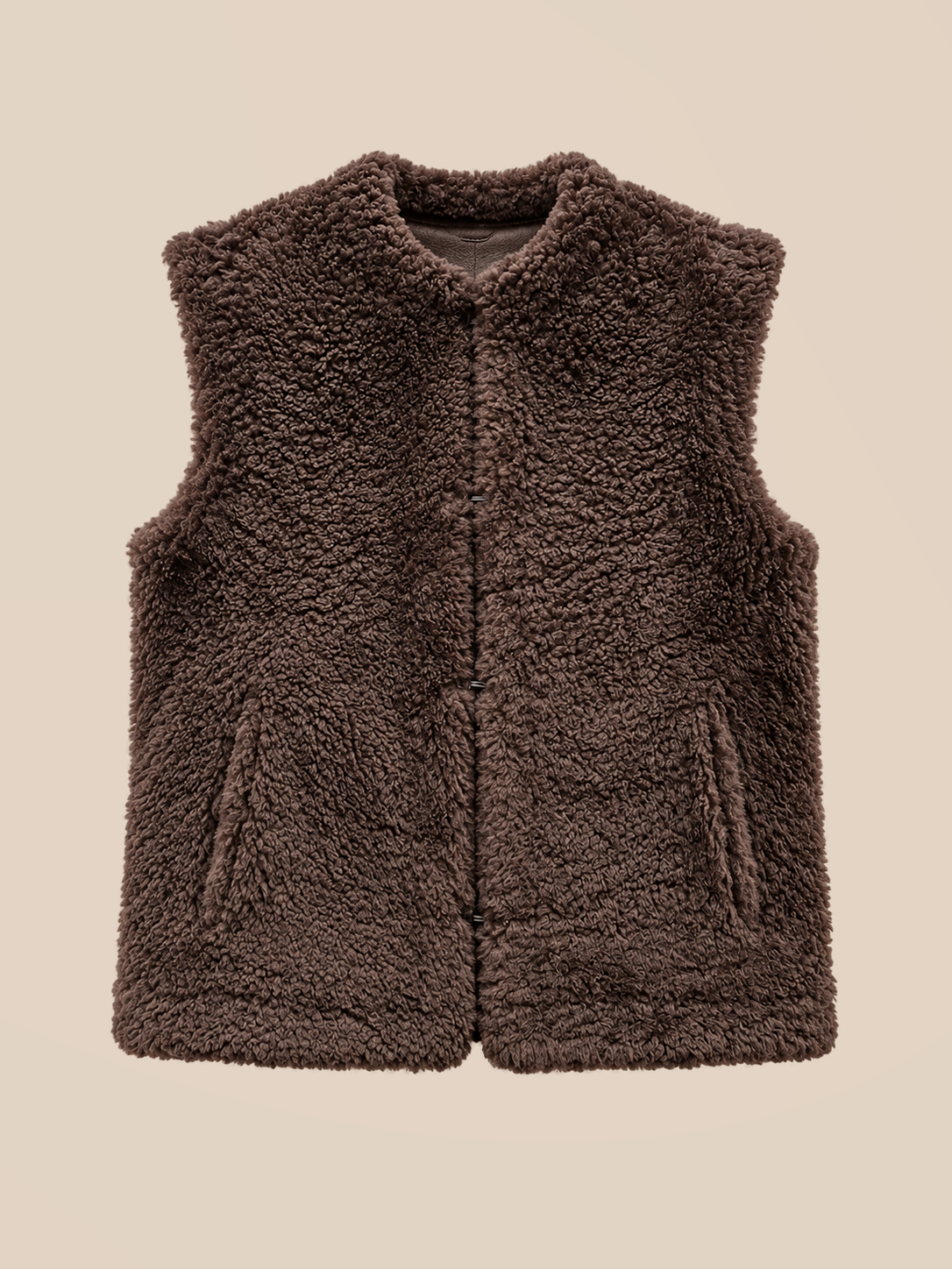 Nappa shearling gilet - Dark Brown — reversible shearling side
