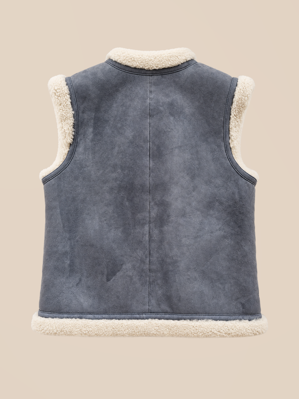 Suede shearling gilet - Jeans — back view