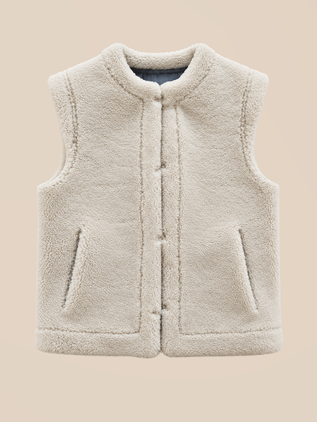 Suede shearling gilet - Jeans — reversible shearling side