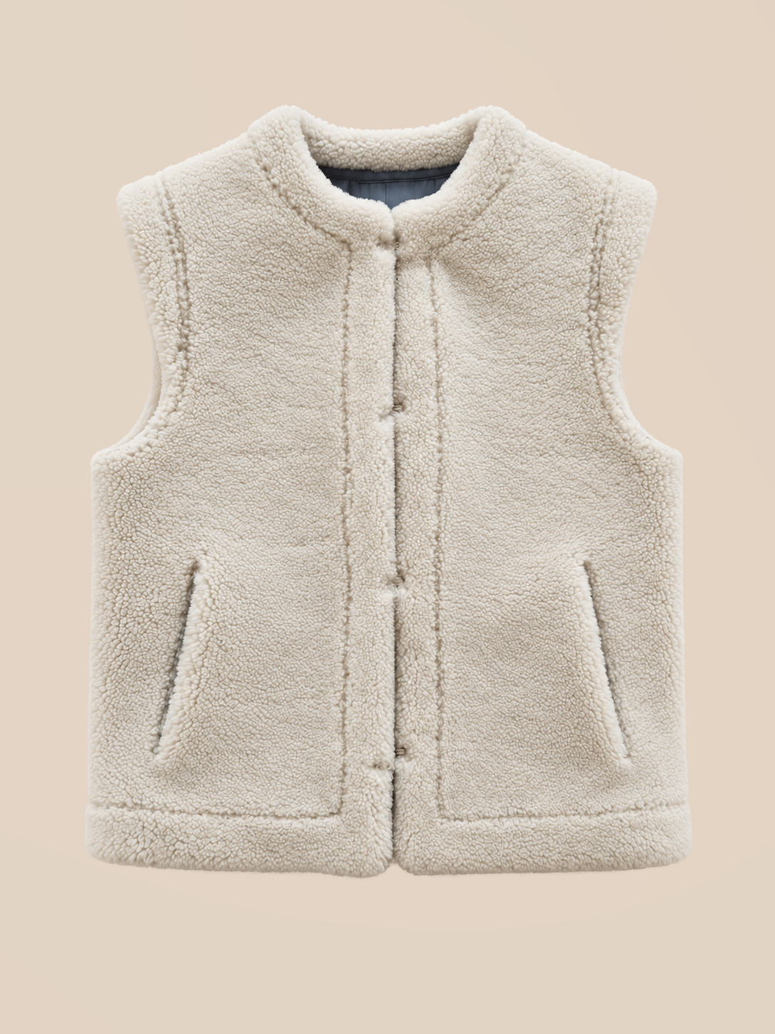 Suede shearling gilet - Jeans — reversible shearling side