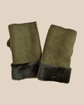 Suede shearling muffs - Loden - product view - 20261013_163649