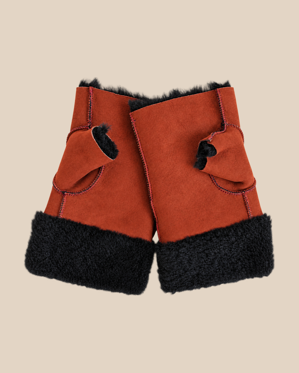Suede shearling muffs - Sienna - product view - 20261013_162932