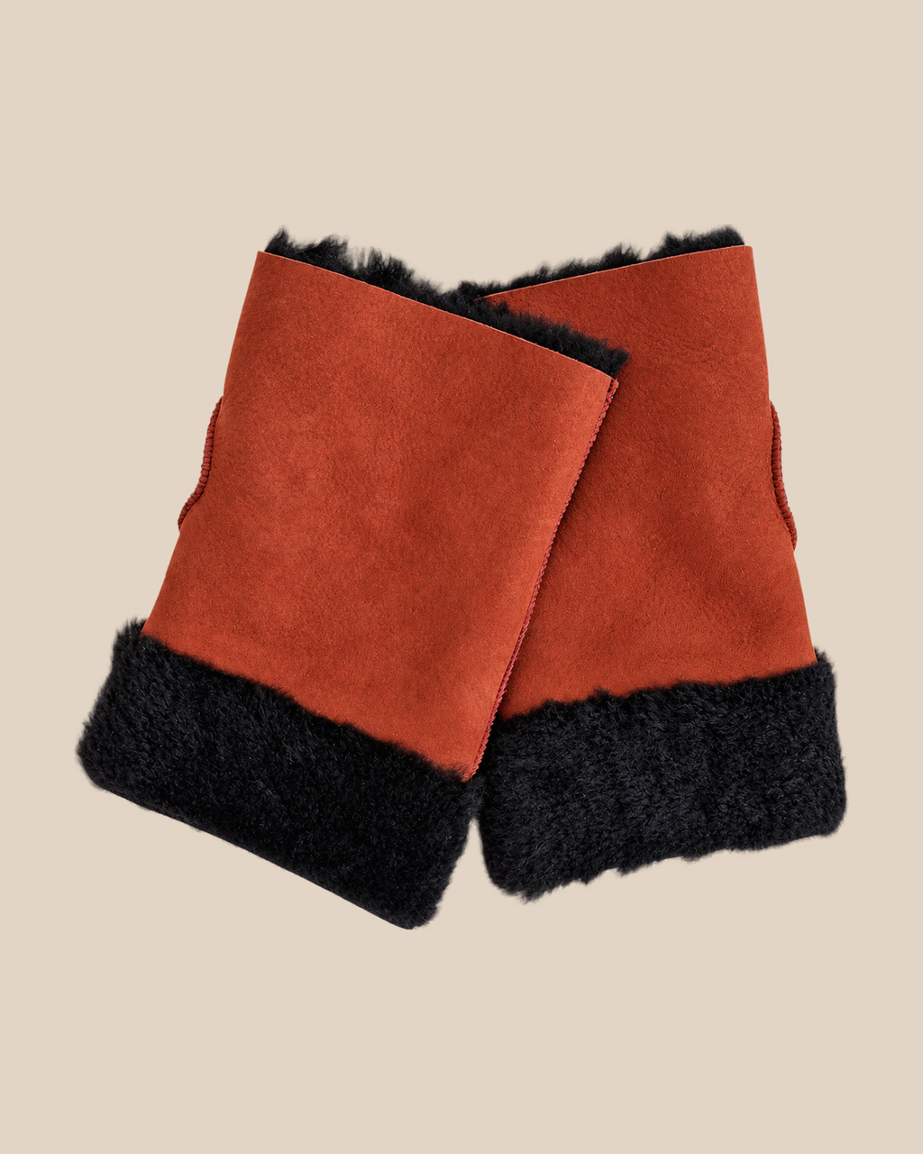 Suede shearling muffs - Sienna - product view - 20261013_162946