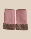 Suede shearling muffs - Mauve