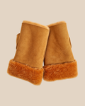 Suede shearling muffs - Ochre - product view - 20261013_163245
